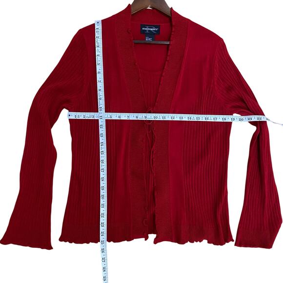 Vintage Requirements Cardigan Sweater Built in Tank Womens Size L Long Sleeve - Picture 3 of 8